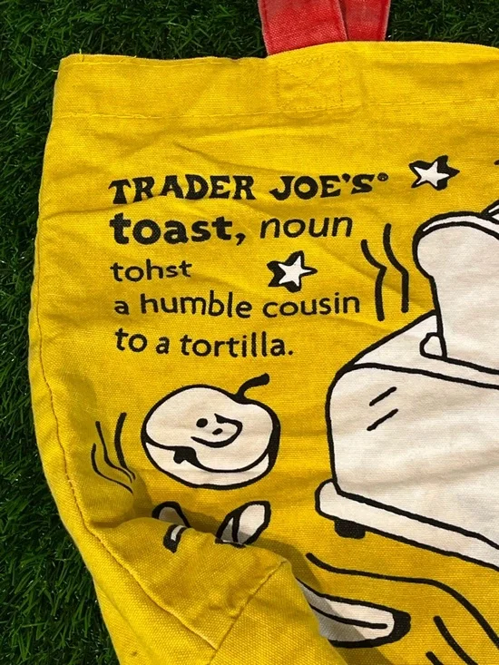 Trader Joe's Breakfast Waffle Toast Milk Jam Shopping Reusable Grocery Eco Bag - Picture 10 of 15